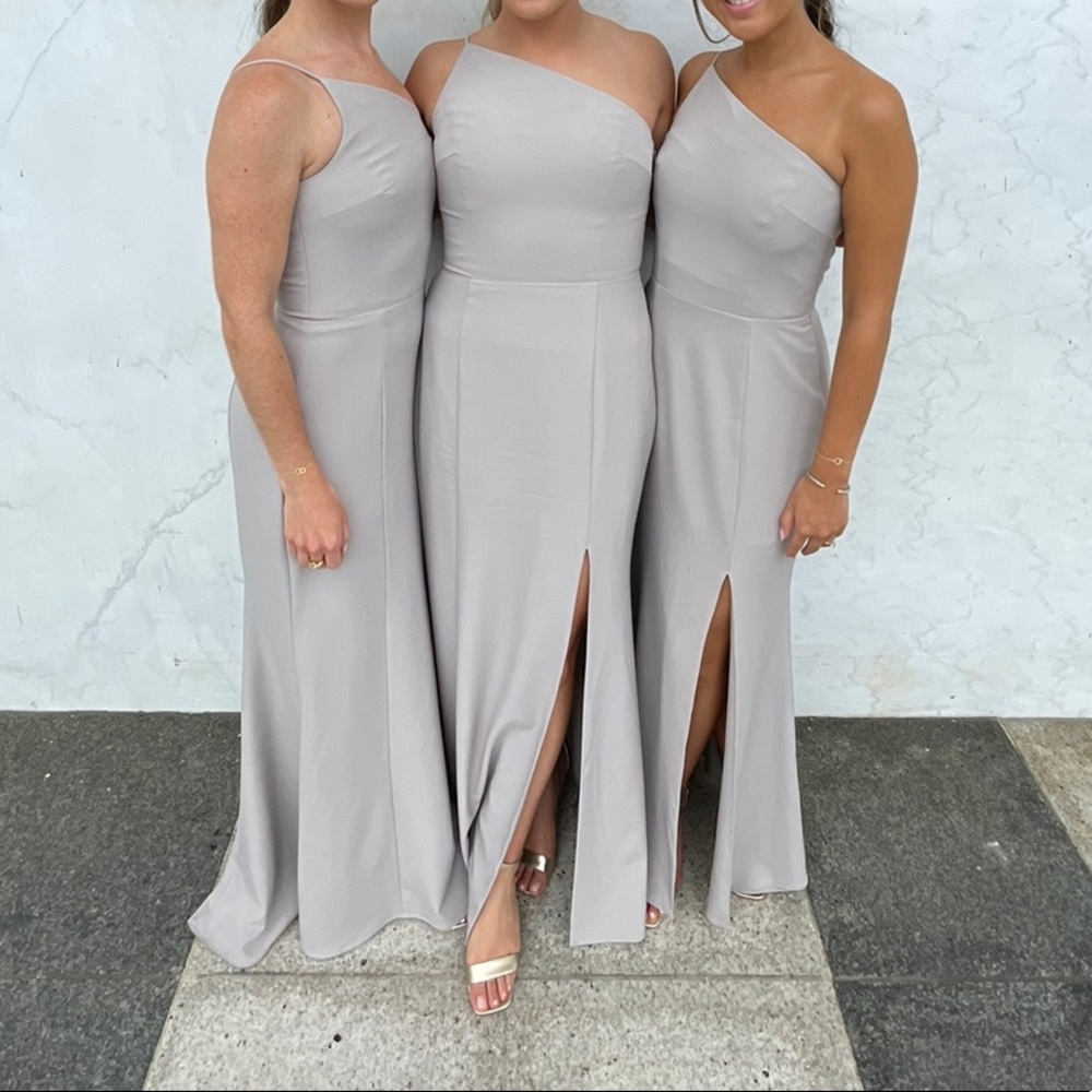 Amsale Sloan Dress (Color: Stone)